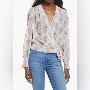 NWT PAIGE Margherita Tie Waist Blouse